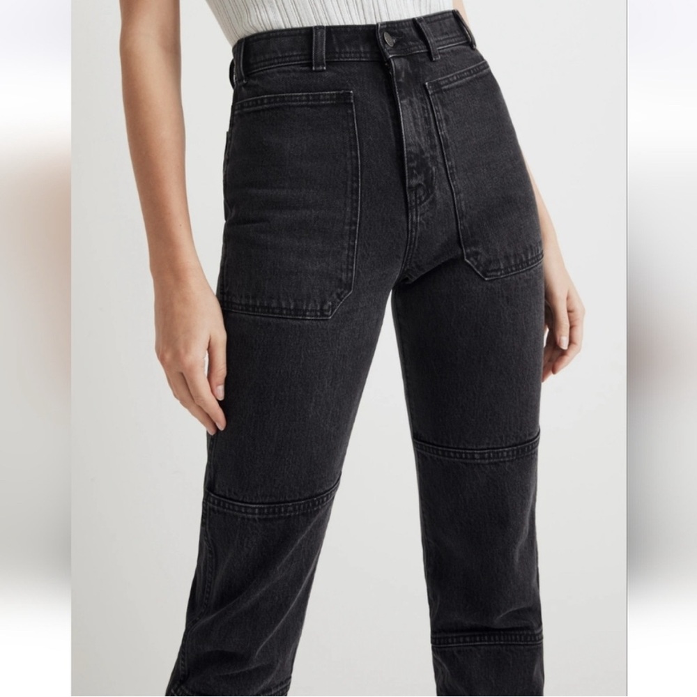 Madewell Black 90s Straight Leg High Rise Jeans